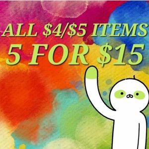 $3 $4 $5 ITEMS 5 FOR $15